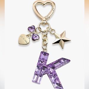 Cute Initial Bling Keychain Bag Charm